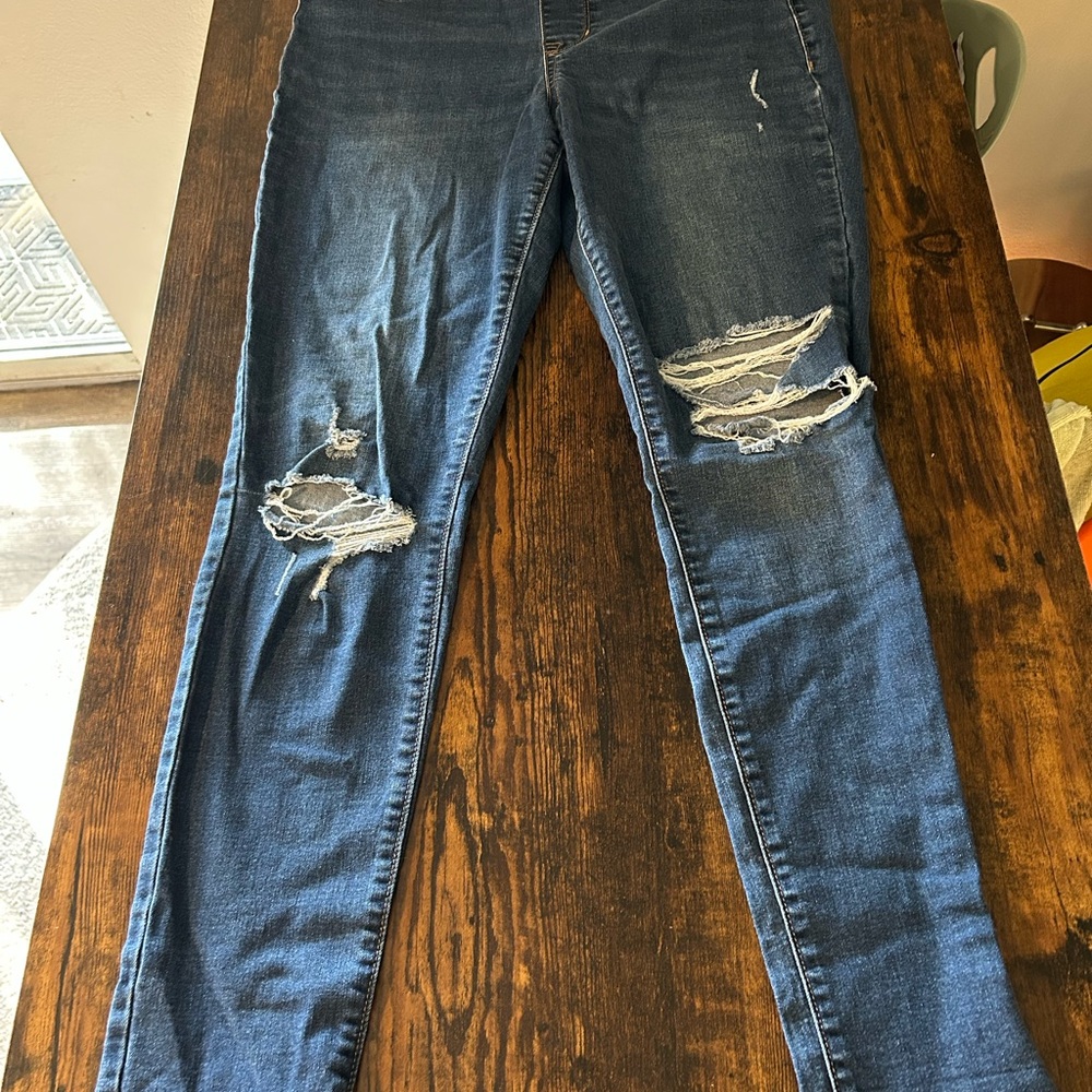 Old Navy Women's Ripped Blue Skinny Jeans